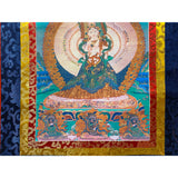 Tibetan Print Fabric Trim Guardian Buddha Deity Art Wall Scroll Thangka ws2206S