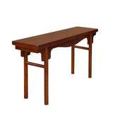 Chinese Brown Wood Plank Plain Ming Style Altar Console Table cs7450S