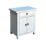 Chinese Distressed Off White Simple End Table Nightstand cs7447S