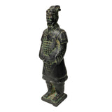 Chinese Black Green Rustic Ancient Artistic Terra Cotta Soldier Figure ws2451S