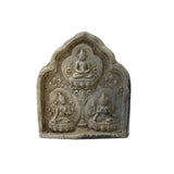 Set of 3 Small Chinese Oriental Clay Buddhas Theme Plaque Display ws2404S