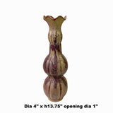 Distressed Plum Purple Tan Ceramic Vase Handmade Narrow Tall Decorative Accents Home Decor ws1510S