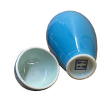 Bright Blue Glaze Porcelain Fine Finish Point Lid Jar ws2714S
