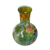 Chinese Light Green Color Flower Birds Graphic Peking Glass Vase ws1879S
