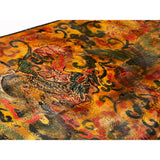 Chinese Tibetan Yellow Brown Dragon Head Lacquer Low Coffee Table ws2739S