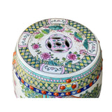 Vintage Oriental Famille Rose Mixed Color Porcelain Round Stool Ottoman cs7386S