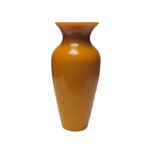 Chinese Peking Glass Imperial Yellow Flower Vase