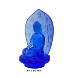 Crystal Glass Pate-de-Verre Blue Gautama Amitabha Shakyamuni Statue ws1816S