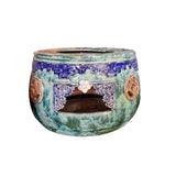 Chinese Oriental Ceramic Turquoise Green Round Display Stand ws2791S