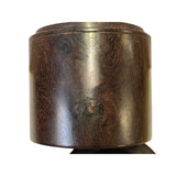 Chinese Zitan Wood Natural Pattern Round Box Holder ws2554S