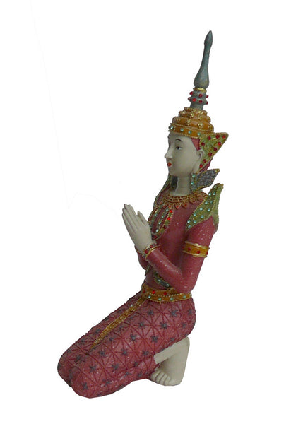 Handmade Thailand Style Lady Kneel Praying Figure fs715S – Golden
