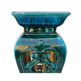 Ceramic Clay Green Square Tall Pedestal Table Flower Display Stand cs7011S