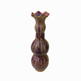 Distressed Plum Purple Tan Ceramic Vase Handmade Narrow Tall Decorative Accents Home Decor ws1510S