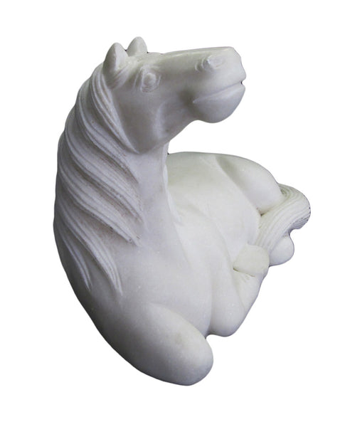 High Quality Hand Carved White Marble Stone Carving Horse Animal Statue mh226S High Quality Hand Carved White Marble Stone Carving Horse Animal Statue mh226S