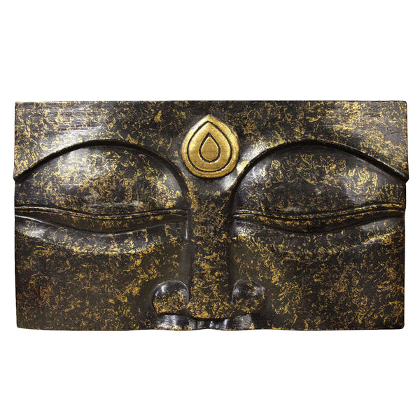 Detail Wood Carving Buddha's Eye Of Wisdom Art Panel Wall Decor n266S Detail Wood Carving Buddha's Eye Of Wisdom Art Panel Wall Decor n266S