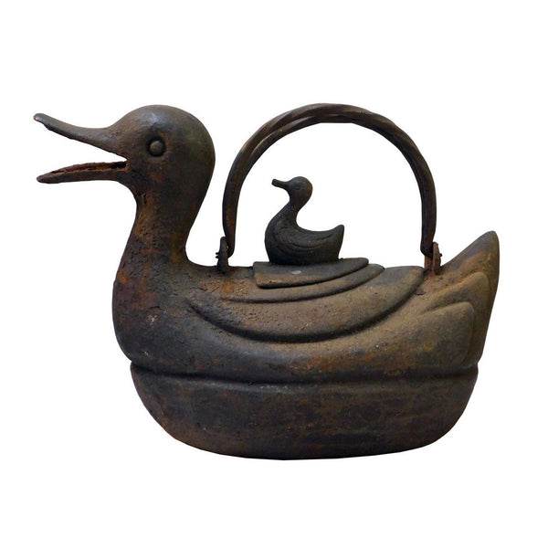 Handmade Unique Heavy Rustic Iron Duck Shape Teapot n350S Handmade Unique Heavy Rustic Iron Duck Shape Teapot n350S