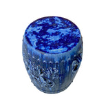 Chinese Mixed Blue Round Lotus Clay Ceramic Garden Stool Table cs6992S