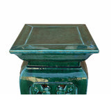 Ceramic Clay Green Square Tall Pedestal Table Bats Dragons Stand cs7010S