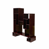 Classic Asian Rectangular Tabletop Curio Display Stand – Mahogany Stain Finish ws1734S