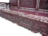 Antique Traditional Chinese Solidwood Mother of Pearl Long Bench Chaiser cs962S
