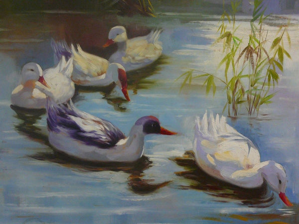 Oil Paint Canvas Art Ducks Family Wall Decor Painting cs320S Oil Paint Canvas Art Ducks Family Wall Decor Painting cs320S
