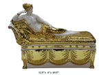 Gold White Lady Fiber Glass Decor Box Figure s1849-2S