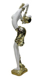 Gold White Water Pot Lady Fiber Glass Decor Figure s1849-7S