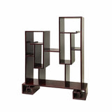 Classic Asian Rectangular Tabletop Curio Display Stand – Mahogany Stain Finish ws1734S