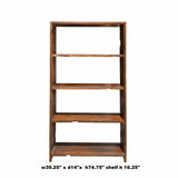 Handmade Rustic Solid Wood Bookshelf - Tall Narrow 4-Shelf Display for Books, Statues, Any Room cs6932S