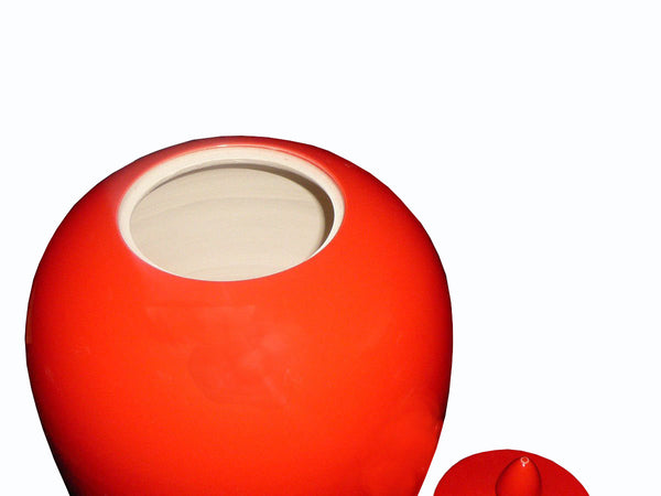 Simple Modern Handmade Plain Solid Red Glaze Porcelain Vase Jar vs012S Red Simple Modern Handmade Plain Solid Red Glaze Porcelain Vase Jar vs012S Red