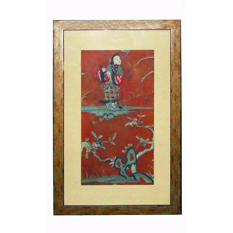 Antique embroidery painting