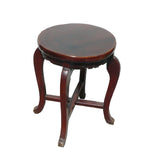 Vintage Chinese Leather Top Lacquer Round Stool vs744S