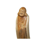 Chinese Cypress Wood Carved Irregular Shape Happy Buddha Statue ws1015S