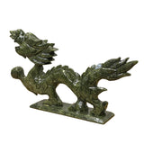 Chinese Green Stone Carved Dragon Fengshui Figure Large ws1041AS