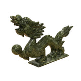Chinese Green Stone Carved Dragon Fengshui Figure Large ws1041AS