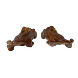 Pair Chinese Red White Stone Fengshui Fortune Pixiu Display Figures ws1042S