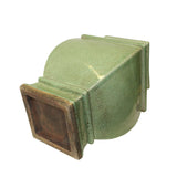 Chinese Ceramic Crackle Pattern Square Curve Body Celadon Green Vase ws1067S