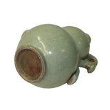 Chinese Ceramic Crackle Pattern Gourd Shape Celadon Green Vase ws1069S