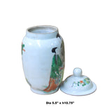 Chinese Distressed Off White Porcelain People Scenery Round Jar ws1077S