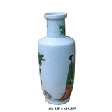 Chinese Distressed Off White Porcelain People Scenery Vase ws1081S