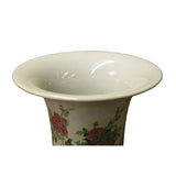 Chinese Distressed Off White Porcelain Wide Mouth Flower Vase ws1085S