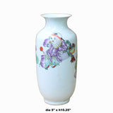 Chinese Distressed Off White Porcelain Children Scenery Vase ws1090S