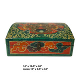 Tibetan Style Dimensional Foo Dog Head Graphic Rectangular Box ws1094S