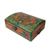 Tibetan Style Dimensional Foo Dog Head Graphic Rectangular Box ws1094S