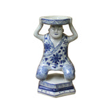 blue white figure - oriental porcelain figure - table top art