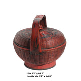 Oriental Handmade Reddish Brown Rattan Basket with Handle ws1159S