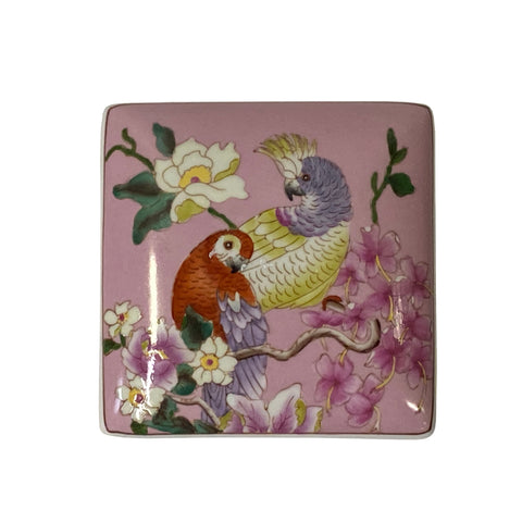 porcelain box - square ceramic box - blue white porcelain box