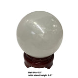 Oriental White Stone Carved Round Ball Display Art ws1193S