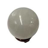 Oriental White Stone Carved Round Ball Display Art ws1193S
