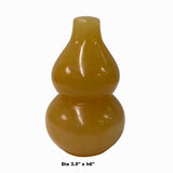 Oriental Yellow Stone Carved Gourd Shape Fengshui Display Art ws1196S